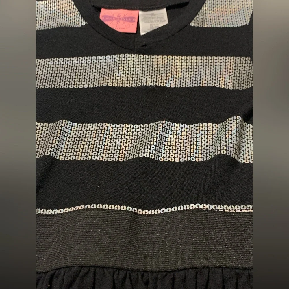 3 for $12 Casual Black and Silver Drop Waist Dress 6/6x